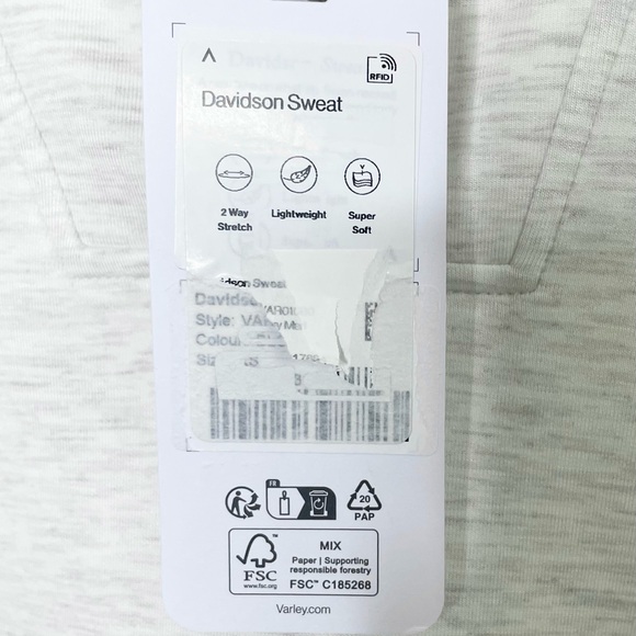 Varley Davidson Half Zip Sweatshirt Ivory Marle - Picture 8 of 16